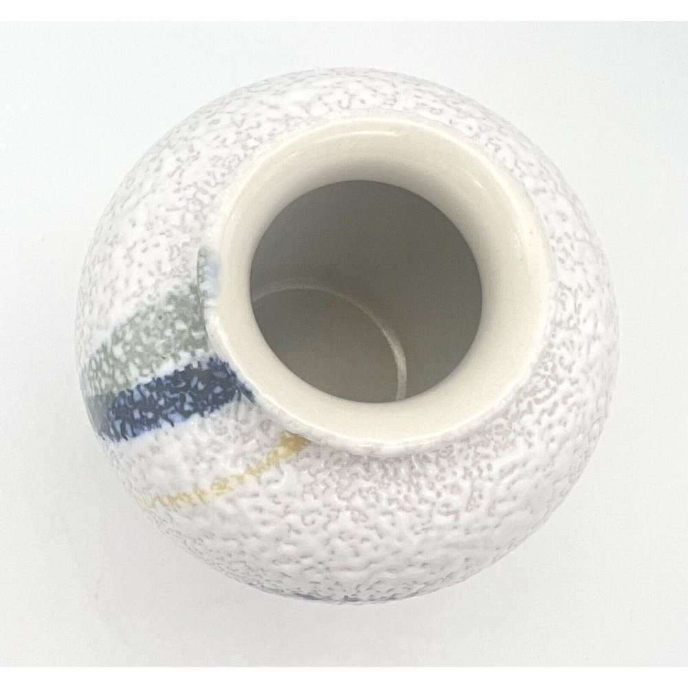 Vintage 80s Textured Finish Vase Abstract Contemporary Modernist Design - Picture 6 of 7